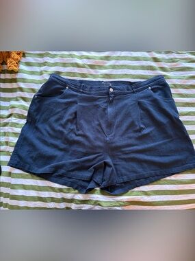 ASOS Navy Blue High-Waist Tailored Shorts